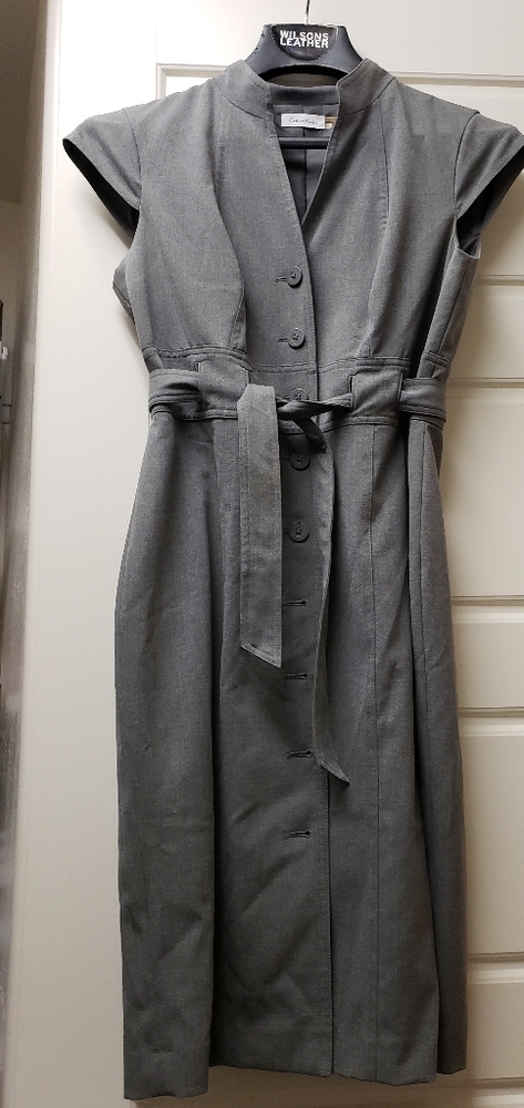 Calvin Klein belted dress, grey